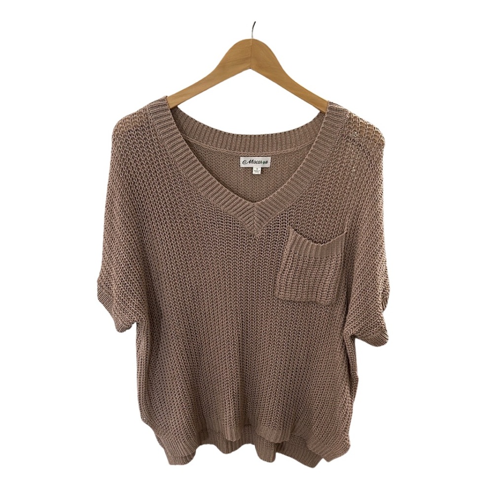 V neck knit blouse